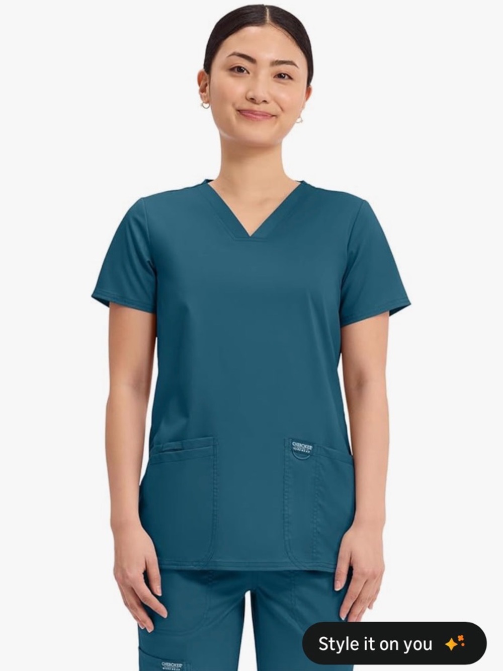 XXS Cherokee Workwear Scrub Set - Caribbean Blue